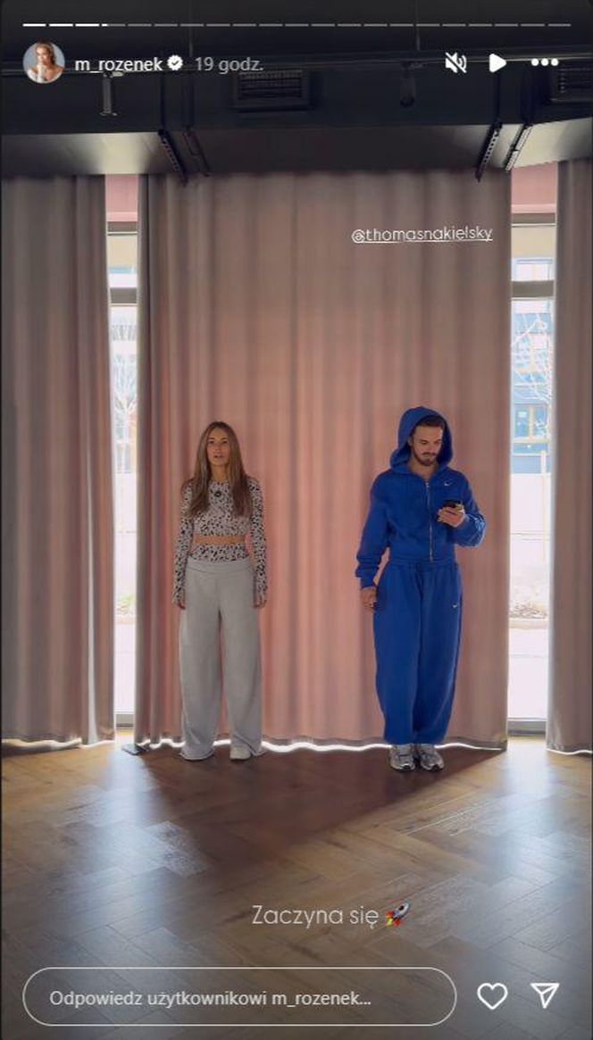 Małgorzata Rozenek-Majdan ćwiczy kocie ruchy na parkiecie. Na razie bardziej lwiątko niż pantera!