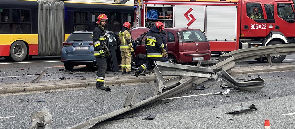 Karambol na Radzymińskiej. Są ranni