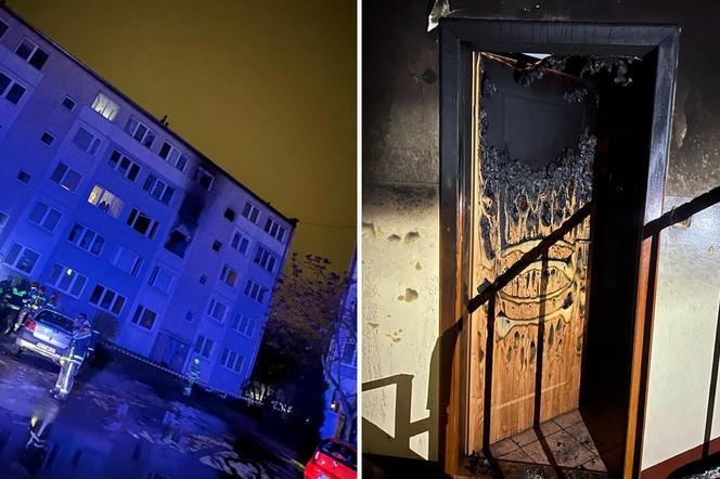 Pożar w bloku w Stalowej Woli. Mężczyzna wyskoczył na balkon niżej 