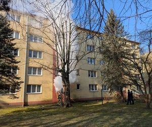 Wieliczka. Pożar mieszkania na osiedlu Kościuszki. Ewakuowano mieszkańców