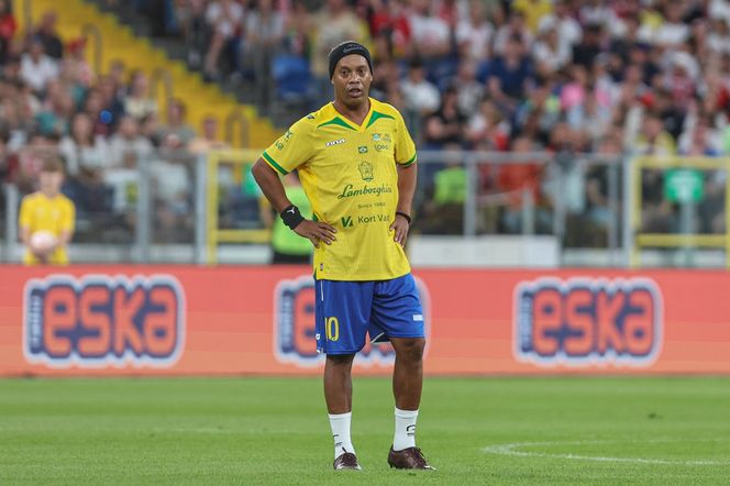 Ronaldinho na Stadionie Śląskim w meczu gwiazd Polska - Brazylia