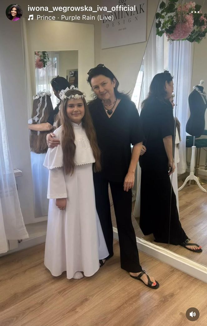 Pierwsza Komunia Święca córki Iwony Węgrowskiej 