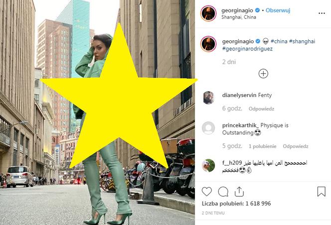 Georgina Rodriguez założyła DRESOKOSTIUM i szpilki. Wyszła na ulicę w tym dziwacznym stroju [ZDJĘCIE]