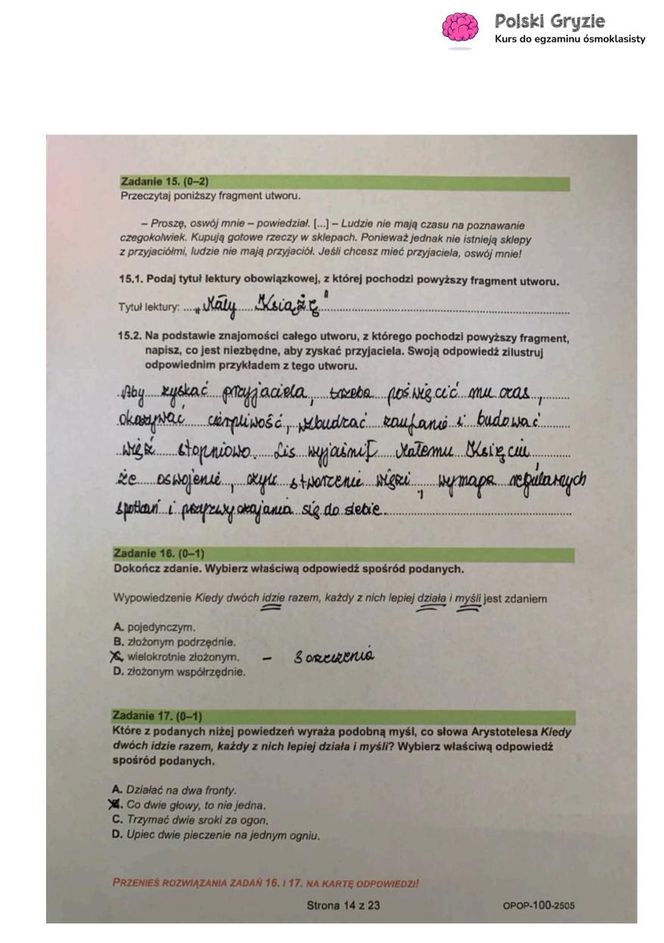 Egzamin ósmoklasisty: język polski 2025. ODPOWIEDZI i ARKUSZE CKE [13.05.2025]