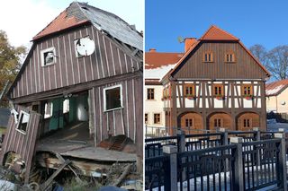 Domy przysłupowe w Bogatyni. Renowacja Domu Zegarmistrza - od ruin do pensjonatu za miliony złotych