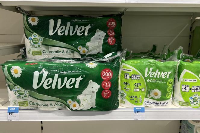 3-warstwowy papier toaletowy Velvet 8 rolek za 19,99 zł