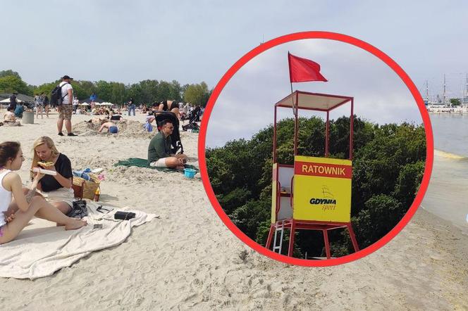 Plaża w Gdyni zamknięta. Jest czerwona flaga