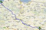 Trasa 25 Warszawa - Mielno mapka