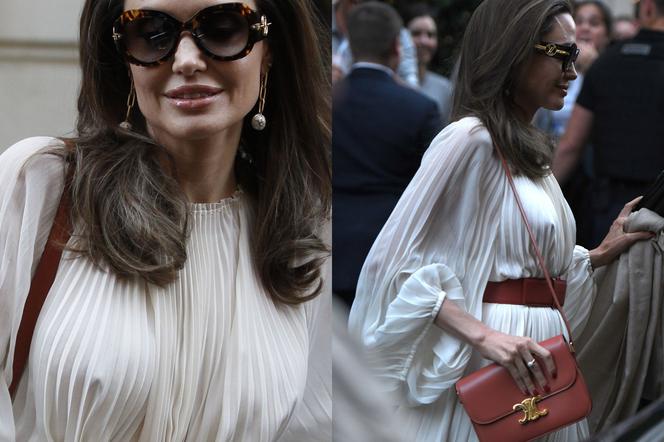 Angelina Jolie znów bez stanika! Tak Czarownica kusi na ulicach Paryża! [ZDJĘCIA]