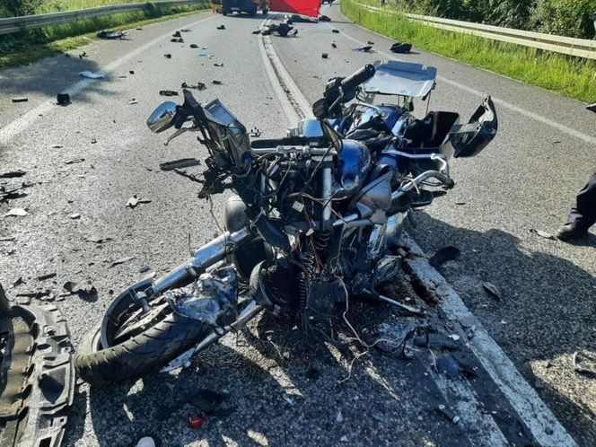 Wypadek motocyklisty - Wola Jechowa