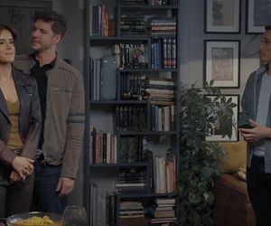 M jak miłość, odcinek 1874: Olek (Maurycy Popiel), Marcin (Mikołaj Roznerski), Kama (Michalina Sosna), Aneta (Ilona Janyst)