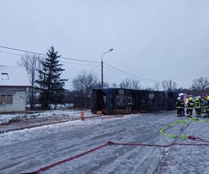 Wypadek autokaru w miejscowości Gołębie