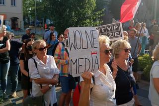Protest w Szczecinie po przegłosowaniu ustawy Lex TVN