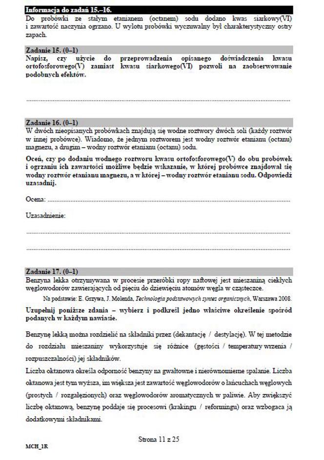 Matura próbna 2020 chemia