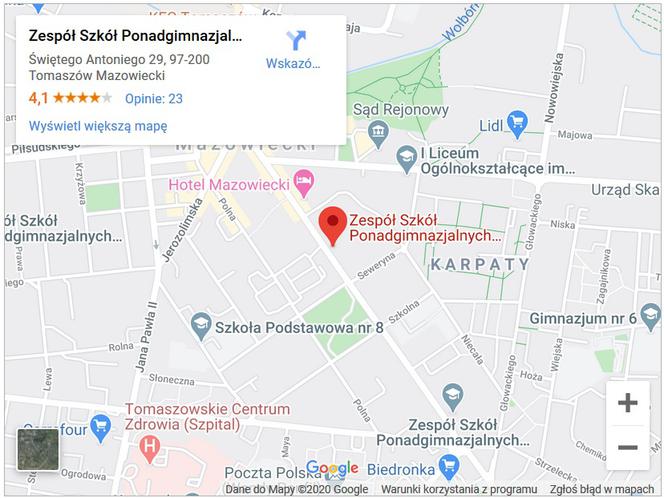 Zespół Szkół Ponadgimnazjalnych nr 1 w Tomaszowie Mazowieckim im. Tadeusza Kościuszki
