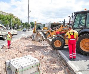 Warszawa. Prace budowlane na placu Bankowym