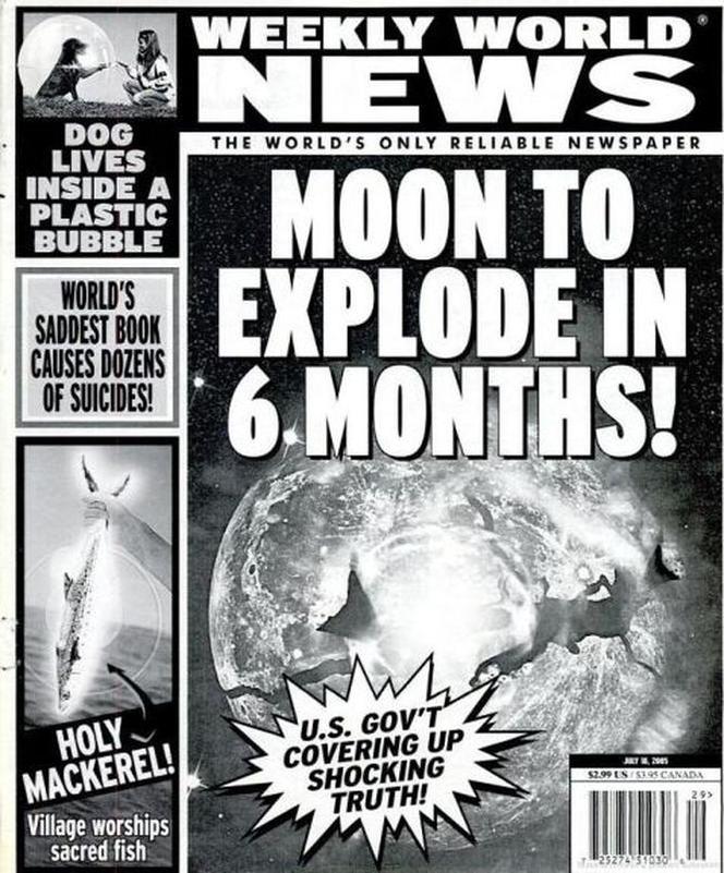 World Weekly News: Księżyc wybuchnie za 6 miesięcy