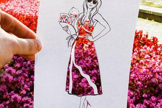 Pomysłowy kolaż rysunkowo-fotograficzny