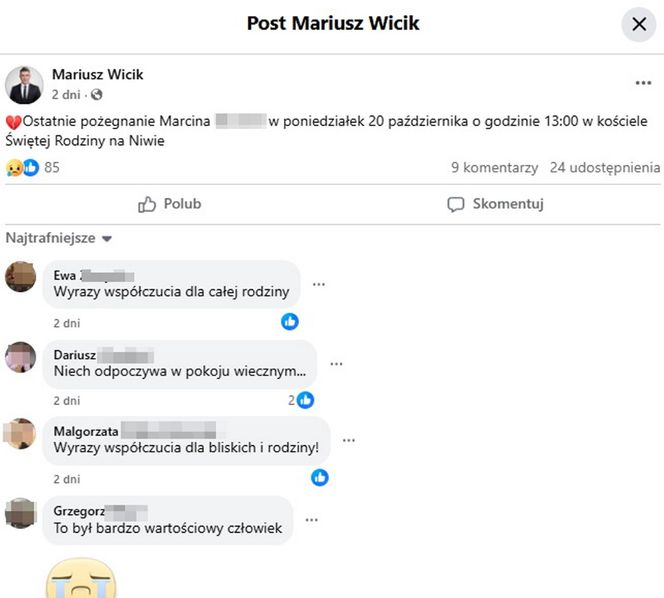 "Dobry, serdeczny". Puławy pogrążone w żałobie. W poniedziałek pogrzeb pana Marcina, którego zagryzły psy