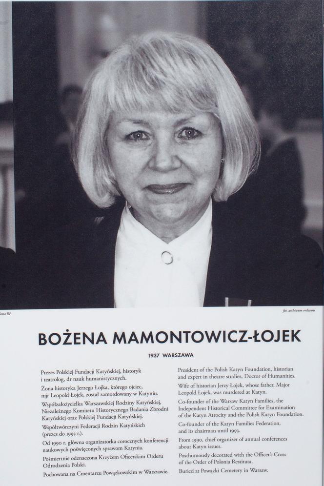 Bożena Mamontowicz-Łojek – prezes Polskiej Fundacji Katyńskiej