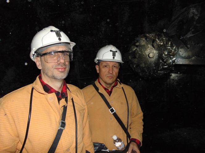 Janusz Kowalski na wycieczce w kopalni Staszic w Katowicach