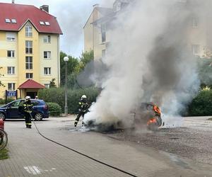 Pożar osobówki w Solcu Kujawskim! Z auta niewiele zostało [ZDJĘCIA]