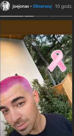 Joe Jonas z różowymi włosami