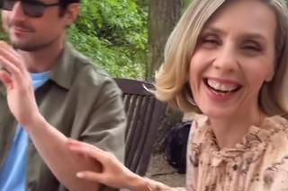 Barwy szczęścia nowy sezon na planie. Malwina (Joanna Gleń), Herman (Maciej Raniszewski)