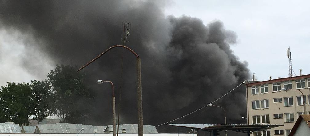 Pożar hurtowni na ul. Druckiego-Lubeckiego