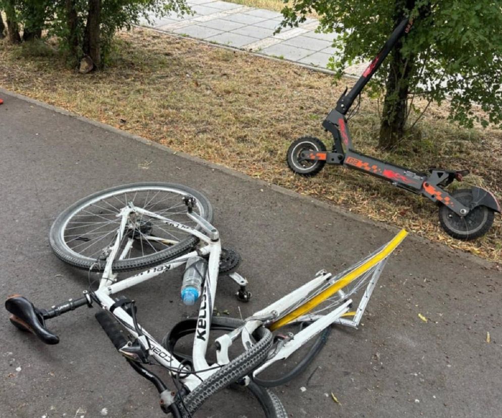 W Starachowicach kierowca hulajnogi zderzył się z rowerzystą. 16-latek zabrany do szpitala