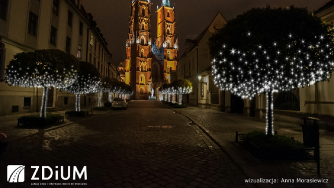 Świąteczne iluminacje na wrocławskich ulicach