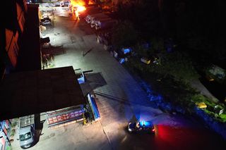 Pożar ciężarówek w Mysłowicach