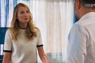 Barwy szczęścia, odcinek 1959. Zosia (Joanna Moro), Piotr Walawski (Piotr Jankowski)