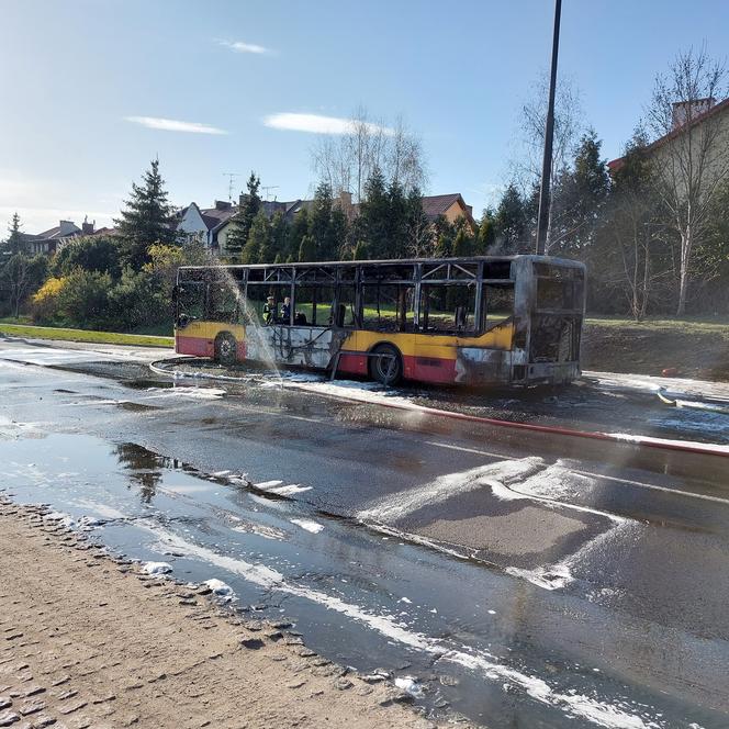 Autobus miejski spłonął doszczętnie na środku ulicy! Szok w Łodzi [ZDJĘCIA]