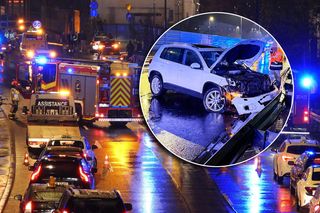 Karambol w Warszawie. 10 samochodów rozbitych, trasa całkowicie zablokowana