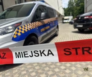 Auto wjechało w budynek sądu w Warszawie. Kierowca z impetem wyłamał szlaban i wjechał na zamknięty teren