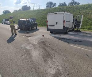 Wypadek na autostradzie A4 w powiecie strzeleckim