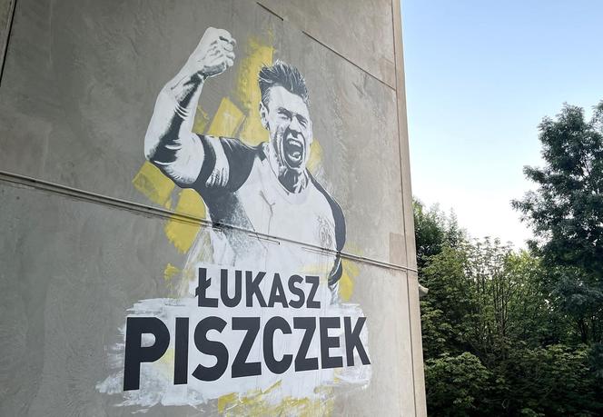 Mural Łukasza Piszczka na stadionie w Dortmundzie