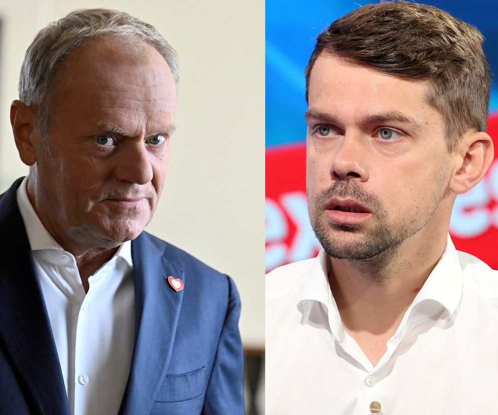 Donald Tusk i  Michał Kołodziejczak