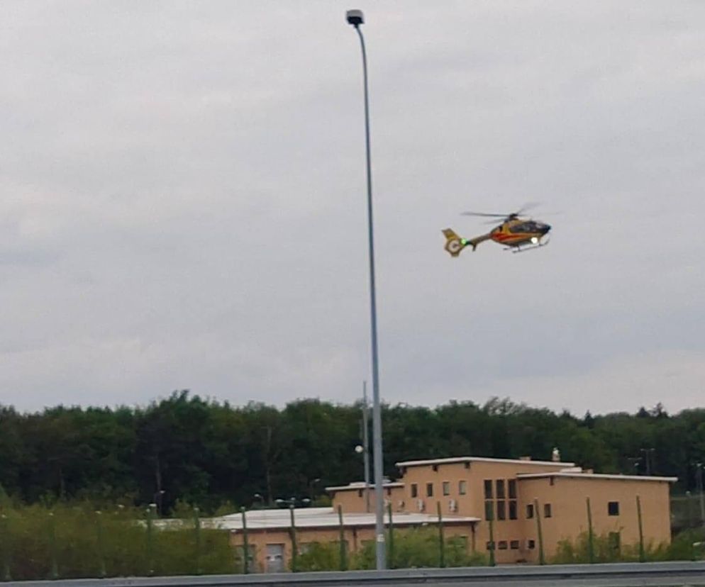 Wypadek motocyklisty na zjeździe z A1 w Gliwicach