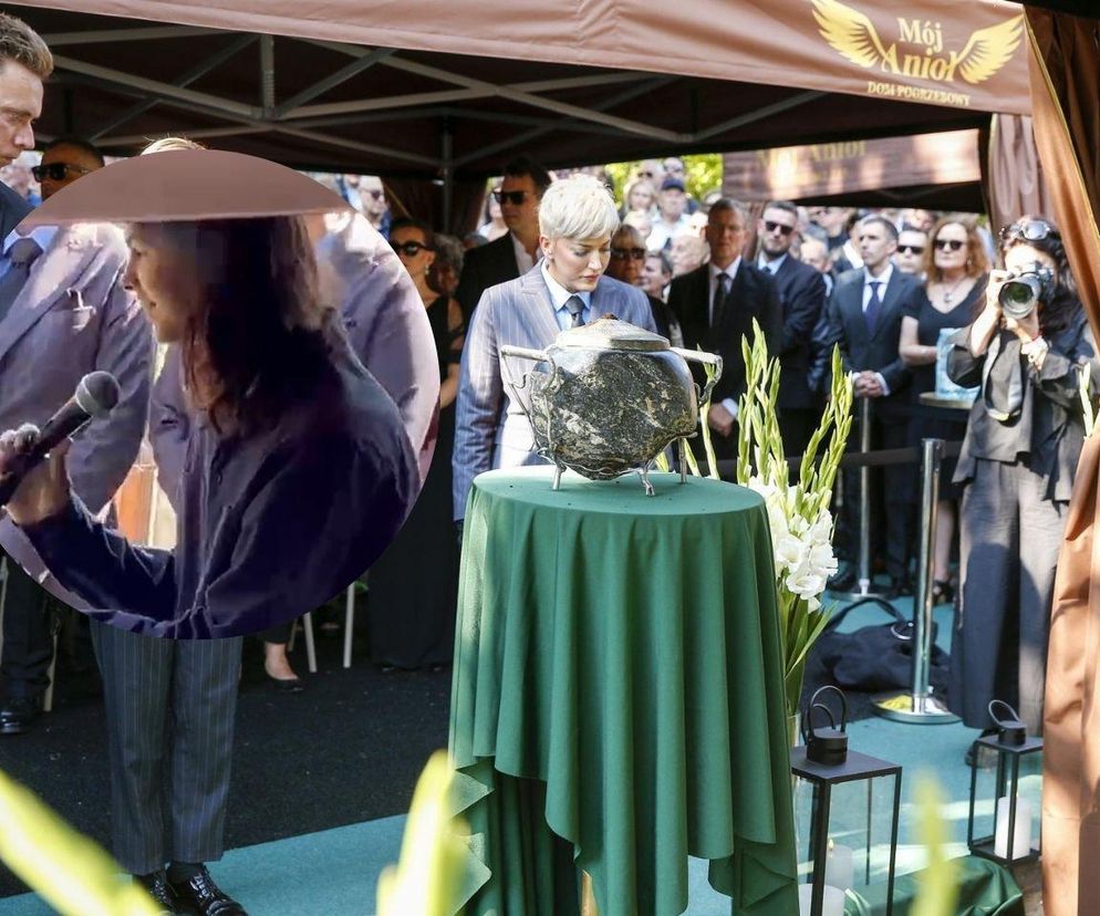 Wnuk Stanisława Sojki na pogrzebie dziadka