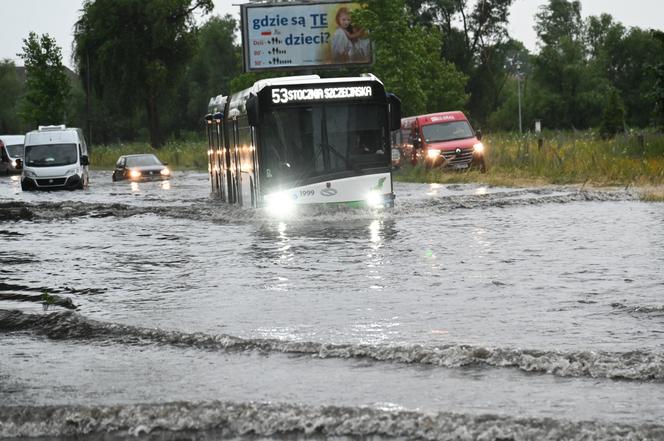 Szczecin zalany po nawałnicy 1.07.2022