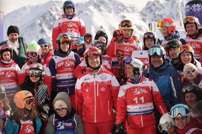 Prezydent Andrzej Duda na nartach w Zakopanem. Otworzył charytatywny slalom na Kasprowym Wierchu