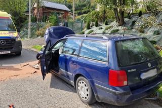 Groźny wypadek pod Nowym Sączem. Motocyklista zderzył się z osobówką