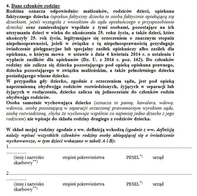 Wzór wniosku Rodzina 500+ /6