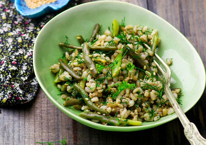 Pęczotto z fasolką szparagową