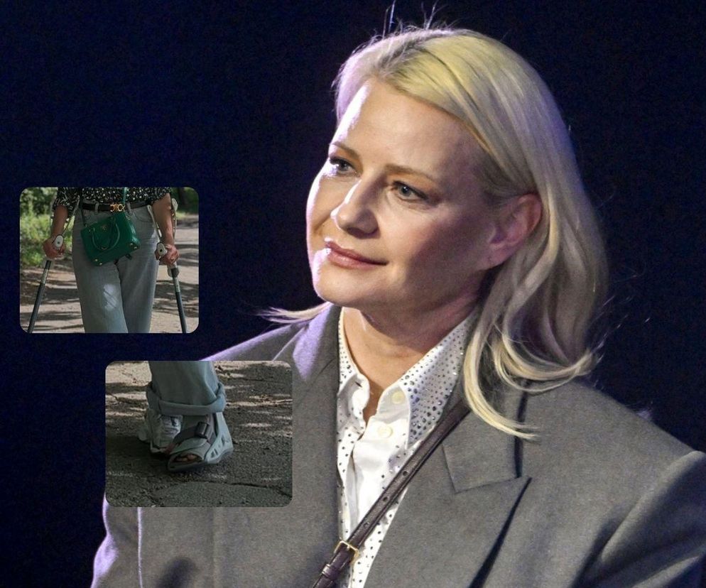 Małgorzata Kożuchowska w bucie ortopedycznym