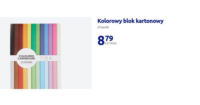 Kolorowy blok kartonowy  24 kartki