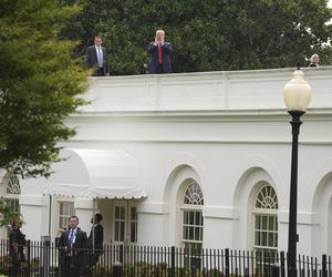 Trump wszedł na dach Białego Domu! Mówił o broni nuklearnej