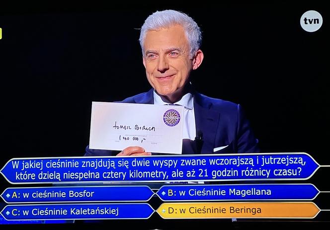 Główna wygrana w programie Milionerzy!